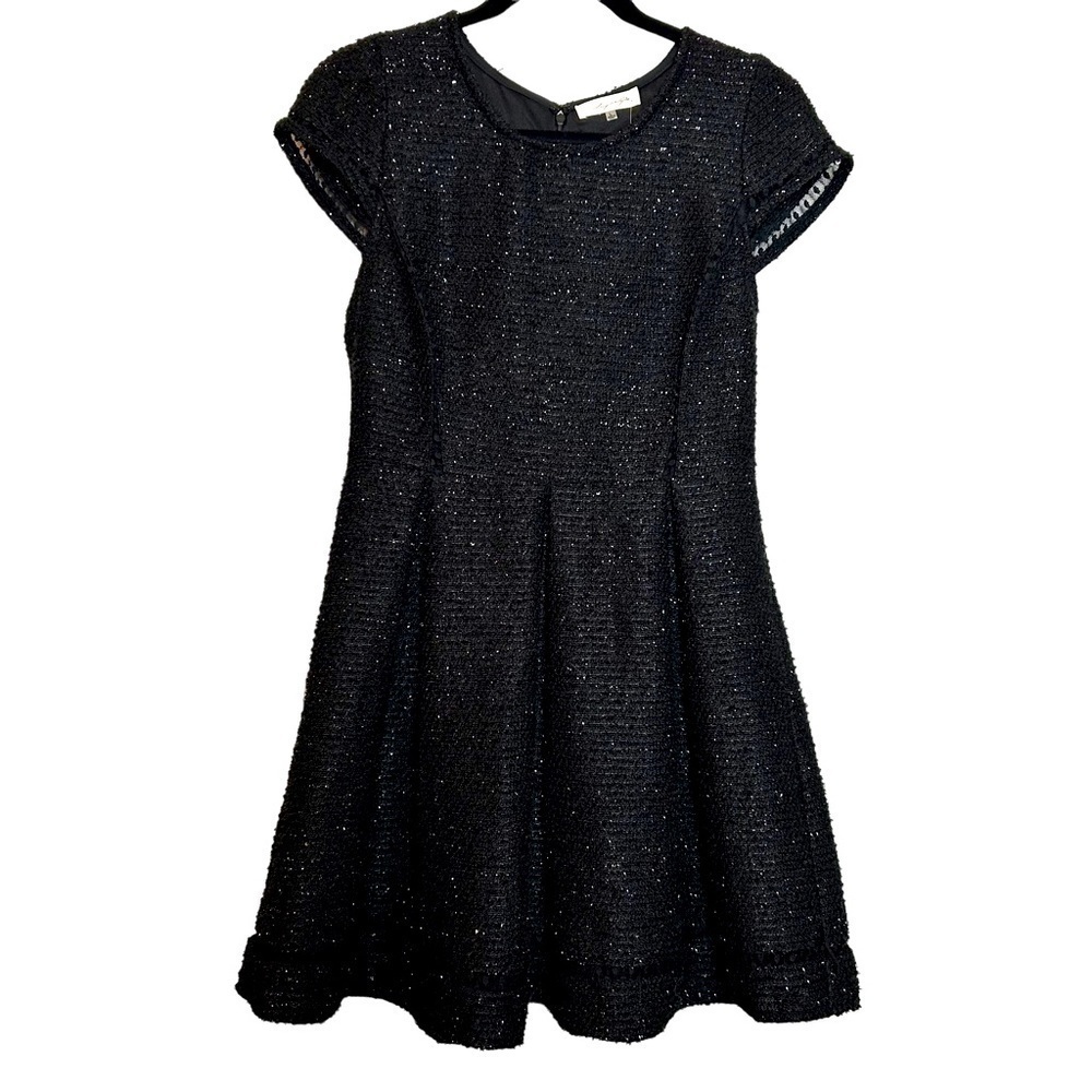 Sugar Lips NWT Black Shimmer Cap Sleeve Fully Lined Dress Sz. L